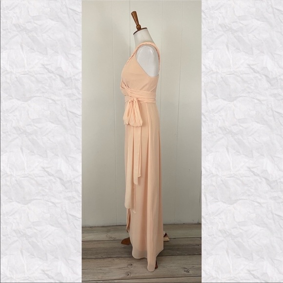 Ceremony Joanna August Peach Parker Braided‎ Strap Wrap Maxi Dress - Picture 7 of 10